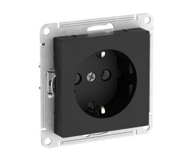Розетка с заземлением, 16А, мех., быстрозажим. клем. Systeme Electric AtlasDesign Карбон ATN001043S