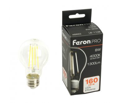 Светодиодная лампа Feron LB-1108 E27 8W 4000K 48893