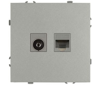 Розетка Эра Galaxy 15-3110-03 комбинированная RJ45+TV IP20 алюминий Б0070780