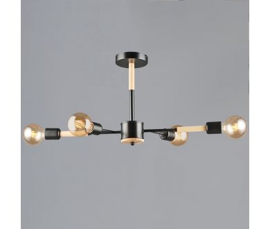 Люстра на штанге Reluce 99960-0.3-04 BK+WOOD