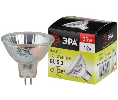Лампа галогенная Эра GU5.3 35W 3000K GU5.3-MR16-35W-12V-CL C0027355