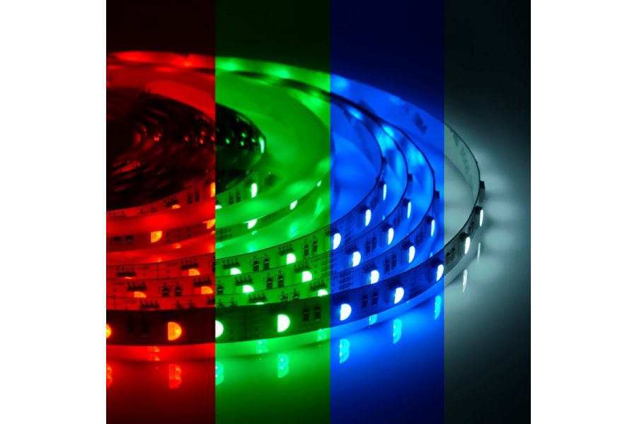 Светодиодная лента Apeyron 12В СТ 14,4Вт/м smd5050 60д/м IP20 500Лм/м 5м RGBW 00-109