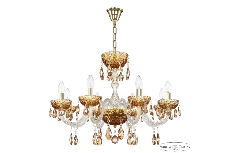 Подвесная люстра Bohemia Ivele Crystal 5417/8/240 G Amber/M-1F K721