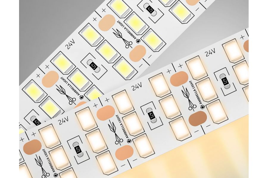 Светодиодная лента трехрядная Ambrella Light LED Strip 24В 2835 26Вт/м 3000K 5м IP20 GS3901