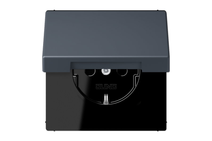 Розетка 2K+З с крышкой Jung LC1520BFKL262