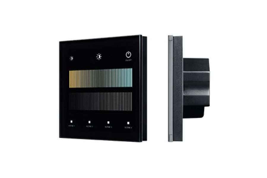 Сенсорная панель Arlight SMART-DALI-301-11-1G-4SC-DT8 Черная (230V, встраиваемая, 2.4G) (IARL, IP20 Пластик) 046562