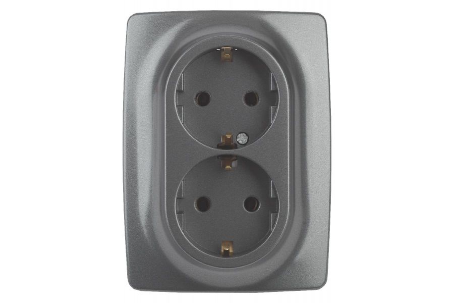 Розетка 2x2P+E Schuko со шторками Эра 12-2108-12 Б0036448
