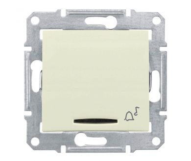 Выключатель кнопочный с синей подсветкой Звонок Schneider Electric Sedna 10A 250V SDN1600447