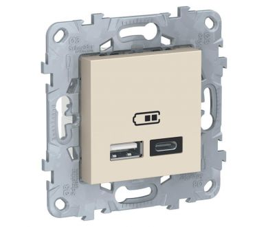 Розетка компьютерная USBx2 Schneider Electric Unica New тип А+С NU501844