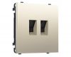 Комплект механизма компьютерной двойной розетки SIGMA Шёлк RJ-45 Ambrella Volt MS552110 (SP5521, PR189)