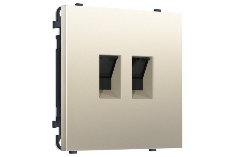 Комплект механизма компьютерной двойной розетки SIGMA Шёлк RJ-45 Ambrella Volt MS552110 (SP5521, PR189)