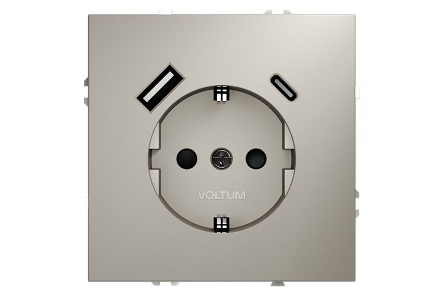 Розетка с USB, A+C Voltum S70 VLS040503 (кашемир)