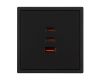 USB Розетка тип А+С+С софт-тач черный оникс Arlight SCT-MUACC-SFPL-FC-BK (65W, QC3) 061834(1)