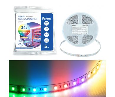 Купить Лента светодиодная 24V Feron LS508, 60*SMD5050, 20W/m, IP20, RGB+2300К+6500K 53336 Лента светодиодная 24V Feron LS508, 60*SMD5050, 20W/m, IP20, RGB+2300К+6500K 53336
