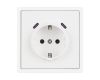 Розетка зк со шторками с USB тип C+С софт-тач белый кварц Arlight SCT-MUCC-SFPL-WH (250V, 16A) 061818(1)