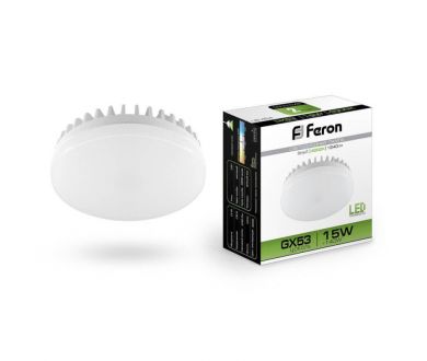 Купить Лампа светодиодная Feron GX53 15W 4000K Таблетка Матовая LB-454 25836 Лампа светодиодная Feron GX53 15W 4000K Таблетка Матовая LB-454 25836