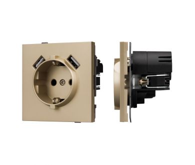 Купить Механизм розетки с USB зарядкой Arlight SCT-TENDO-MUAA-SFPL-GD (230V, 16A) 054604 Механизм розетки с USB зарядкой Arlight SCT-TENDO-MUAA-SFPL-GD (230V, 16A) 054604