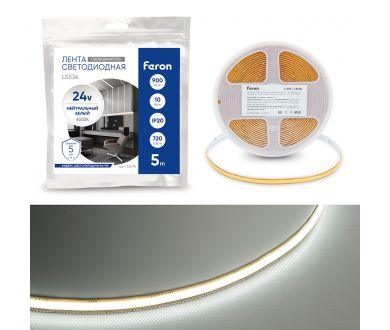 Купить Светодиодная лента Feron LS536 24V 720*COB 10W/m IP20 4000К 53096 Светодиодная лента Feron LS536 24V 720*COB 10W/m IP20 4000К 53096
